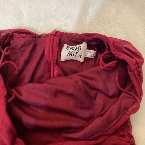 PRINCESS POLLY RED ROUSH DRESS size 4 - Picture 2 of 3